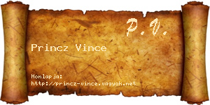 Princz Vince névjegykártya